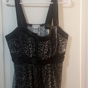 Maurices Size 0 Sleeveless Leopard  Cami with Black mesh overlay